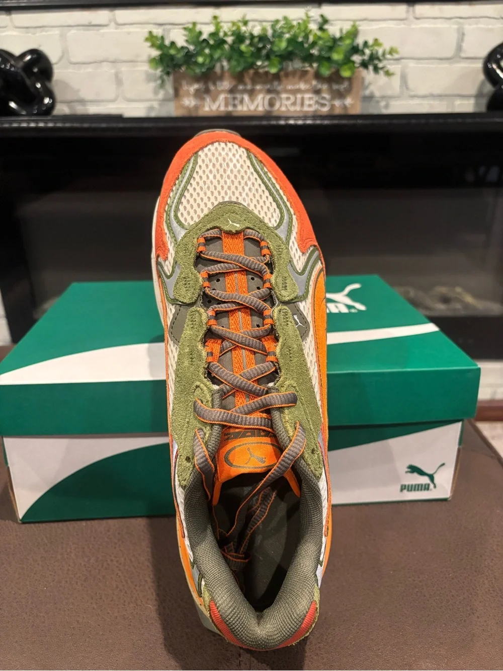 PUMA Mens Fade Overload Lace Up Sneakers Shoes Casual - Orange